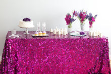 Load image into Gallery viewer, 88 X 130 in. Rectangular Payette Sequin Tablecloth (7 Colors)
