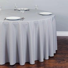 Load image into Gallery viewer, Bargain 120 In. Round Polyester Tablecloth Silver

