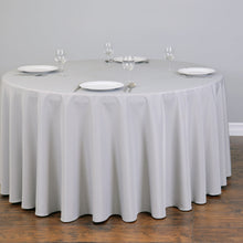 Load image into Gallery viewer, Bargain 120 In. Round Polyester Tablecloth Silver
