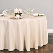 Load image into Gallery viewer, Bargain 132 in. Round Polyester Tablecloth Beige
