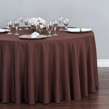 Load image into Gallery viewer, 132 in. Round Polyester Tablecloth Chocolate
