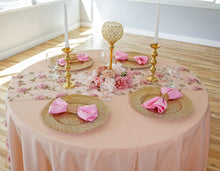 Load image into Gallery viewer, Bargain 108 in. Round Polyester Tablecloth Peach
