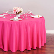 Load image into Gallery viewer, 132 in. Round Polyester Tablecloth Fuchsia
