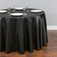 Load image into Gallery viewer, Bargain 108 In. Round Satin Tablecloth Black
