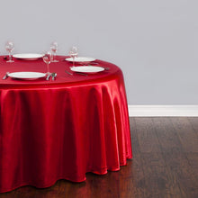 Load image into Gallery viewer, 108 in. Round Satin Tablecloth Red
