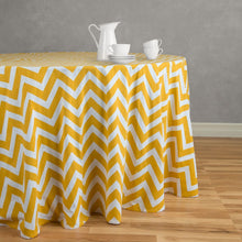 Load image into Gallery viewer, 120 in. Chevron Round Cotton Tablecloth (6 Colors)
