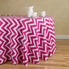 Load image into Gallery viewer, 120 in. Chevron Round Cotton Tablecloth (6 Colors)
