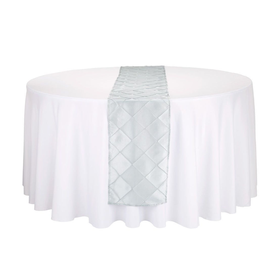 Bargain 14 X 108 in. Pintuck Table Runner Silver