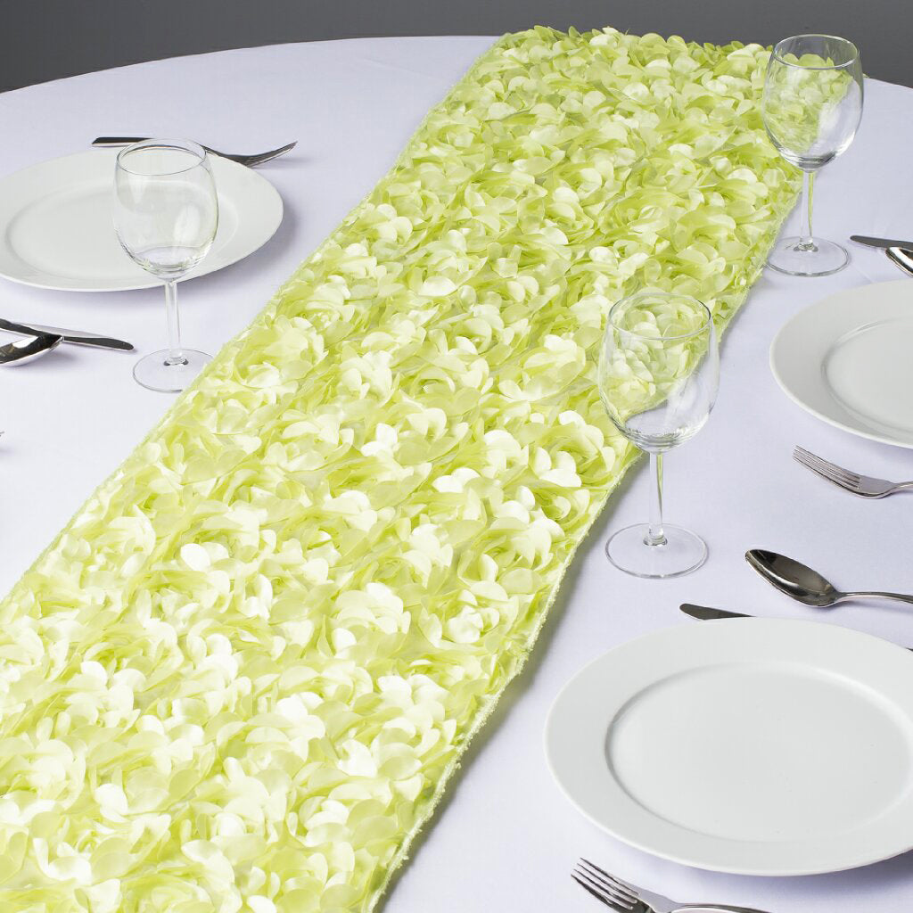 14 X 108 in. Rosette Satin Table Runner (4 Colors)