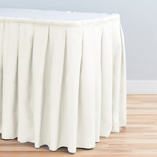 Load image into Gallery viewer, 17 ft. Accordion Pleat Polyester Table Skirt Ivory
