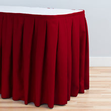 Load image into Gallery viewer, 17 ft. Accordion Pleat Polyester Table Skirt Burgundy
