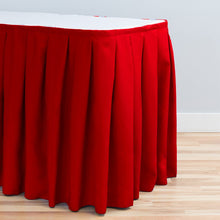 Load image into Gallery viewer, 14 ft. Accordion Pleat Polyester Table Skirt Red
