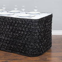 Load image into Gallery viewer, 14 ft. Rosette Satin Table Skirt (13 Colors)
