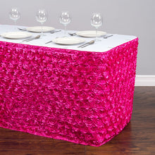 Load image into Gallery viewer, 14 ft. Rosette Satin Table Skirt (13 Colors)
