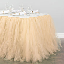 Load image into Gallery viewer, 17 ft. Tulle Tutu Table Skirt Champagne
