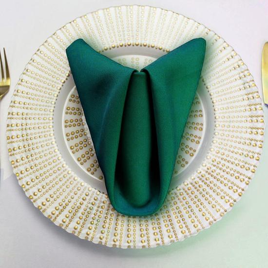 Bargain 20 in. Polyester Napkins Hunter Green (25 Pack)