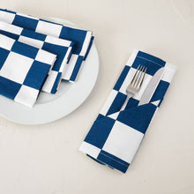 Load image into Gallery viewer, 20 X20 in. Checker Board Cotton Napkins 4/Pack Green &amp; White
