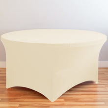 Load image into Gallery viewer, 5 ft. Round Stretch Tablecloth Ivory

