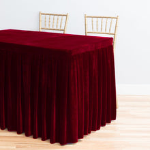 Load image into Gallery viewer, 4 ft. Fitted Velvet Table Skirt (7 Colors)
