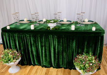 Load image into Gallery viewer, Bargain 6 ft. Fitted Velvet Table Skirt Burgundy
