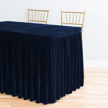 Load image into Gallery viewer, Bargain 6 ft. Fitted Velvet Table Skirt Burgundy
