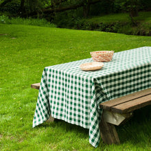 Load image into Gallery viewer, 60 X 102 in. Rectangular Tablecloth Green &amp; White Checkered
