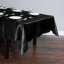Load image into Gallery viewer, 60 x 102 in. Rectangular Satin Tablecloth Black
