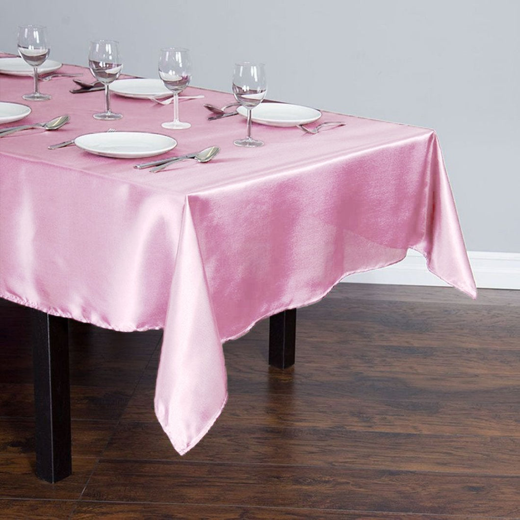 Bargain 60 X 126 In. Rectangular Satin Tablecloth Pink