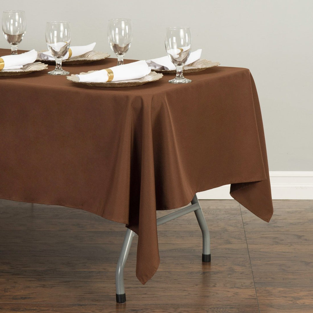 Bargain 60 X 126 In. Rectangular Polyester Tablecloth Chocolate