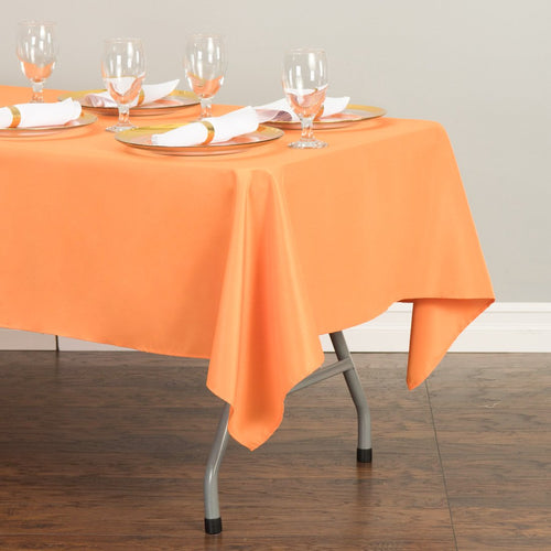 Bargain 60 X 126 In. Rectangular Polyester Tablecloth Orange