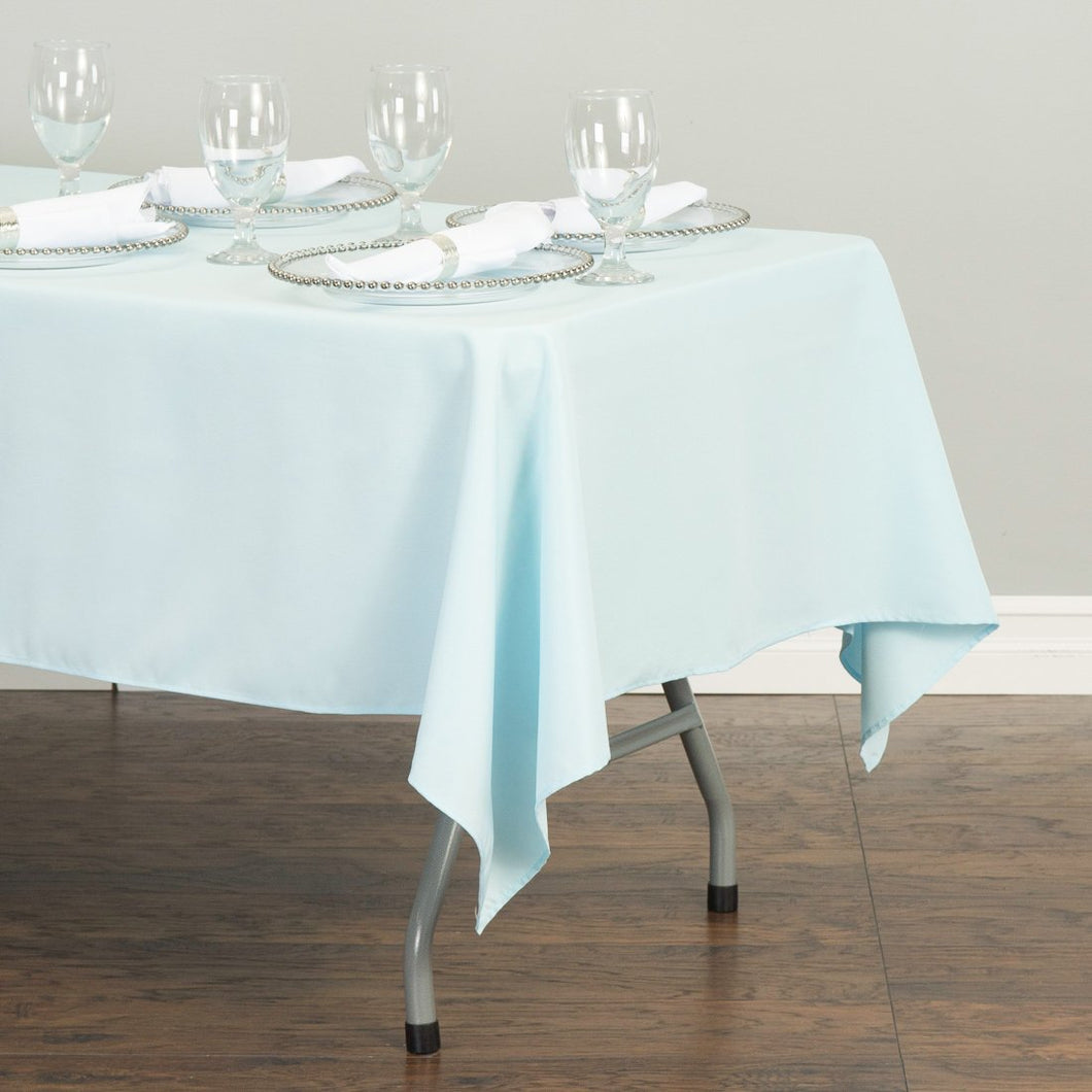 Bargain 70 X 120 In. Rectangular Polyester Tablecloth Baby Blue