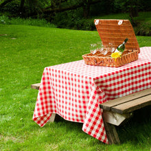 Load image into Gallery viewer, 60 x 126 in. Rectangular Polyester Tablecloth Red White Checkered
