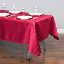 Load image into Gallery viewer, 60 X 126 in. Rectangular Square-Point Damask Tablecloth Burgundy
