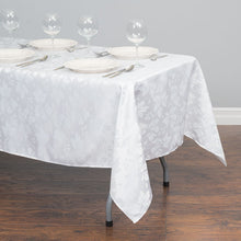 Load image into Gallery viewer, 60 X 102 in. Rectangular Falling Lilies Damask Tablecloth Royal Blue
