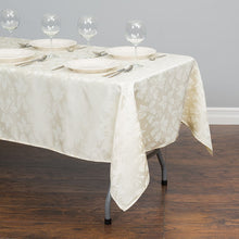 Load image into Gallery viewer, 60 X 102 in. Rectangular Falling Lilies Damask Tablecloth Royal Blue
