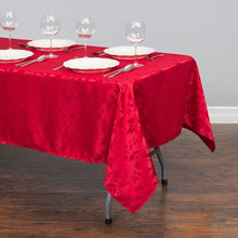Load image into Gallery viewer, 60 X 126 in. Rectangular Falling Lilies Damask Tablecloth Royal Blue
