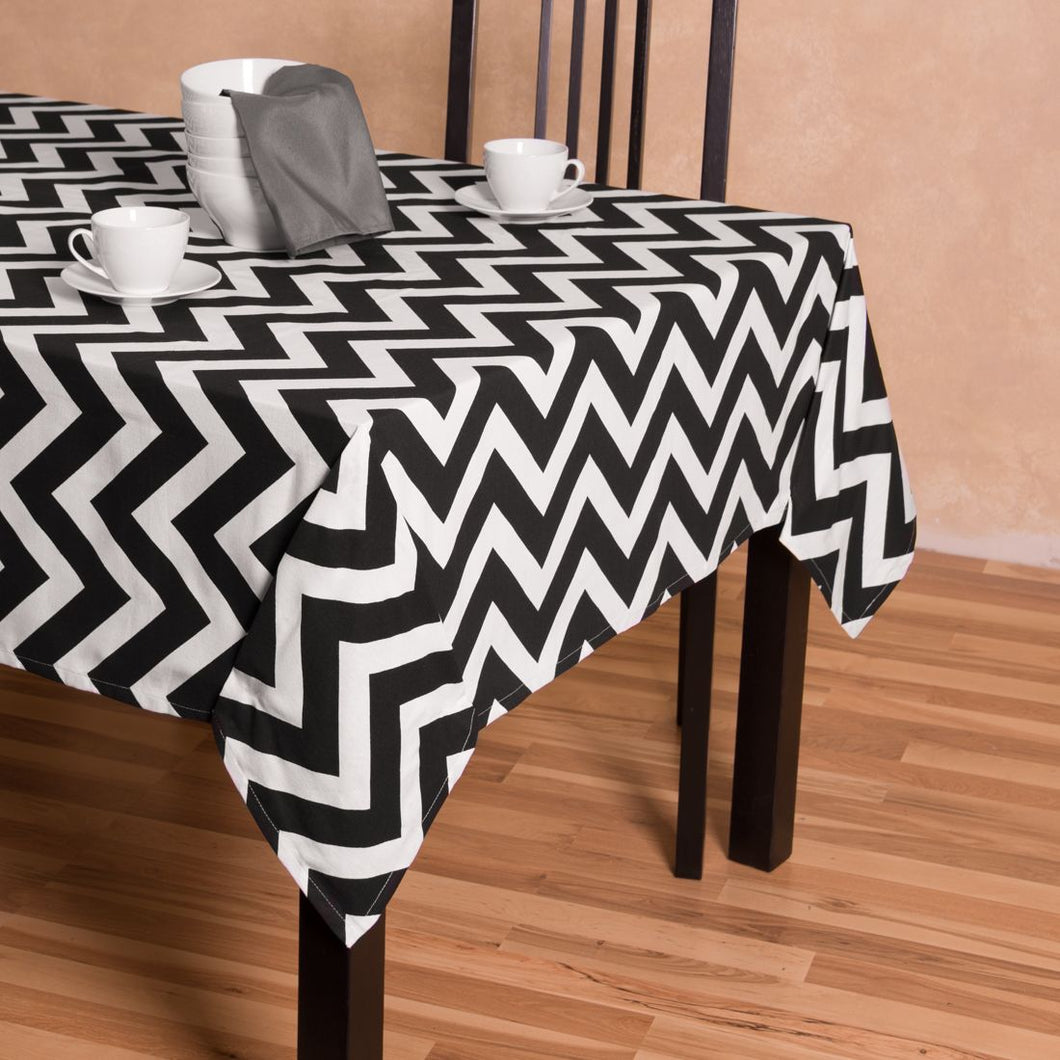 60 in. Square Chevron Cotton Tablecloth (12 Colors)