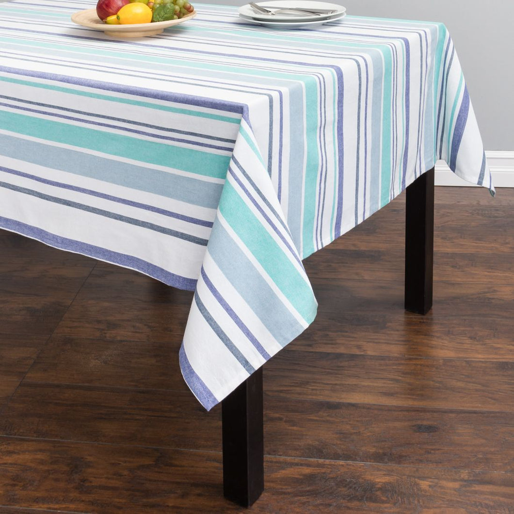 58 X 70 in. Rectangular Striped Cotton Tablecloth ( 2 Colors)