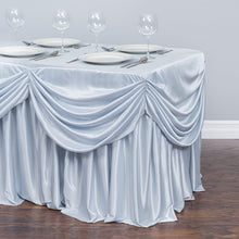 Load image into Gallery viewer, 6 ft. Drape Chiffon All-In-1 Tablecloth/Pleated Skirt Silver
