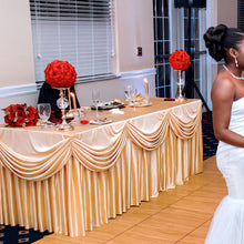 Load image into Gallery viewer, 4 ft. Drape Chiffon All-In-1 Tablecloth/Pleated Skirt (8 colors)
