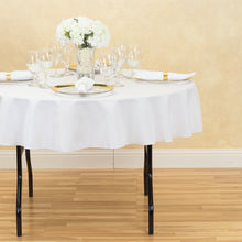 Load image into Gallery viewer, Bargain 70 in. Round Polyester Tablecloth White
