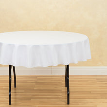 Load image into Gallery viewer, Bargain 70 in. Round Polyester Tablecloth White
