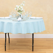 Load image into Gallery viewer, 70 in. Round Polyester Tablecloth Baby Blue
