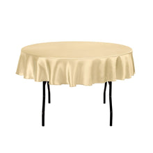 Load image into Gallery viewer, 70 in. Round Satin Tablecloth Gold
