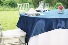 Load image into Gallery viewer, 72 in. Square Satin Overlay Navy Blue
