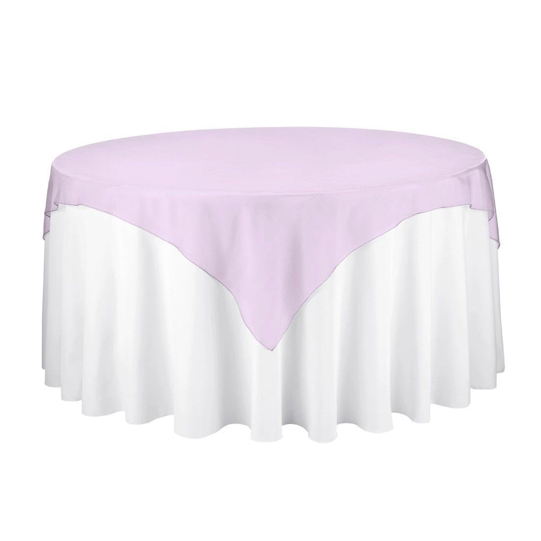 Bargain 72 in. Square Organza Overlay Lavender