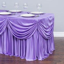 Load image into Gallery viewer, 8 ft. Drape Chiffon All-In-1 Tablecloth/Pleated Skirt Lavender
