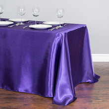 Load image into Gallery viewer, 90 x 132 in. Rectangular Satin Tablecloth Purple
