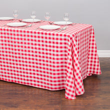 Load image into Gallery viewer, 90 X 156 in. Rectangular Polyester Tablecloth Green &amp; White Checkered
