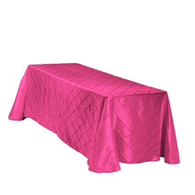 Load image into Gallery viewer, 90 X 156 in. Rectangular Pintuck Tablecloth Fuchsia
